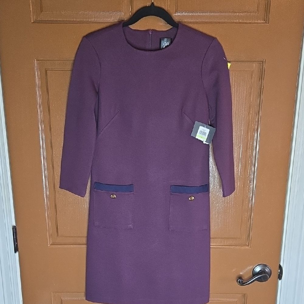 JH-Auburn sheath dress with 3/4 sleeves and pockets Sz 4 NWT.